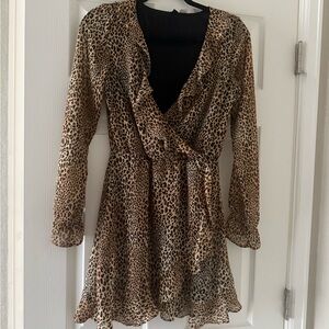 H&M Animal Print Long Sleeve Dress